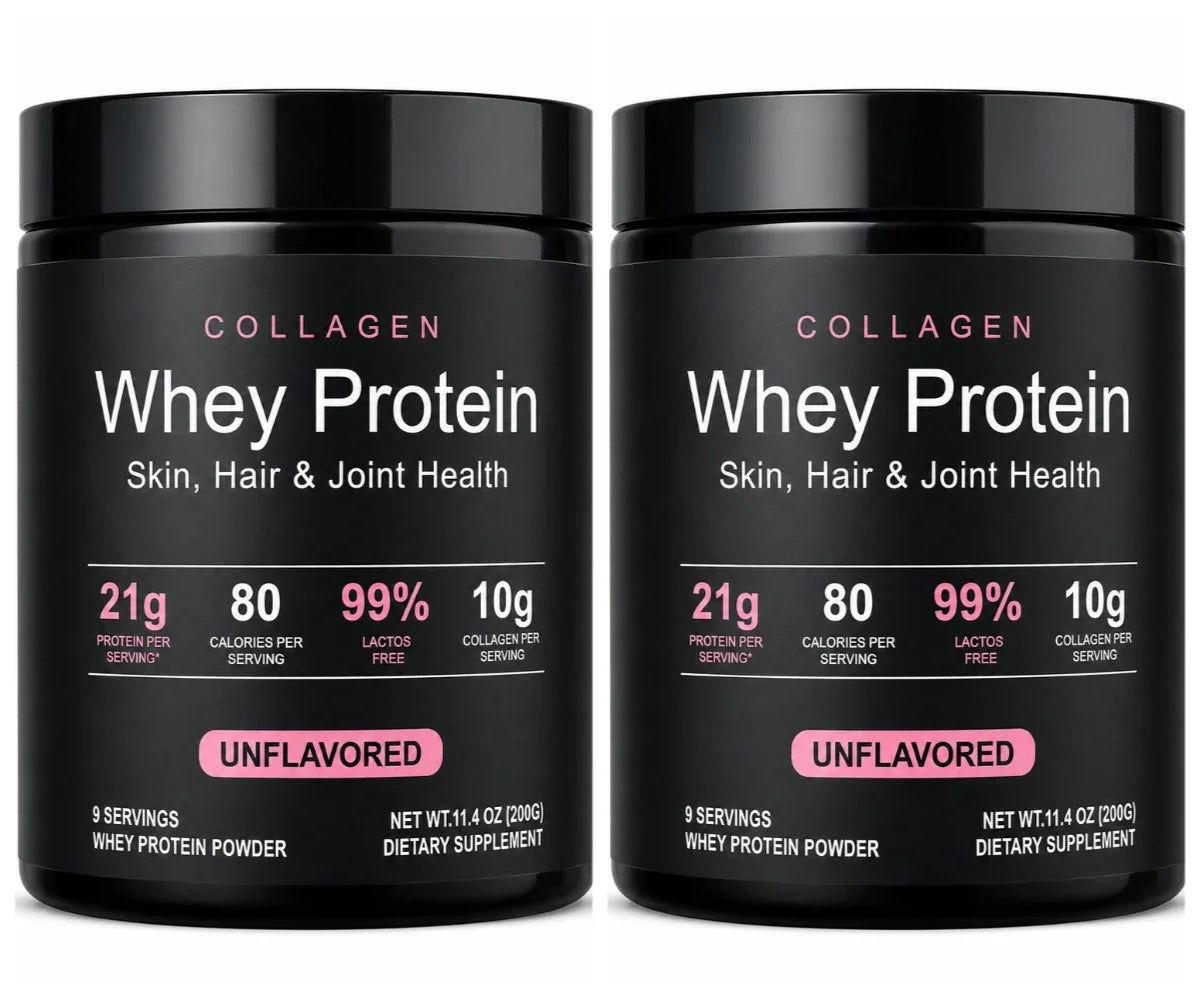 Whey Protein Powder Unflavored Muscle Recovery Joint Health Skin Hydration Grass-Fed Collagen Daily Nutrition Support