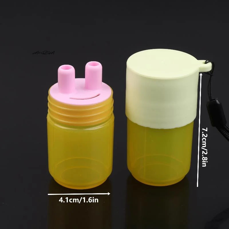 Portable Reusable Herbal Inhalant Nasal Suction Cap Bottle Accessory with Two Nostrils Sticks Inhaler Tubes for Aromatherapy