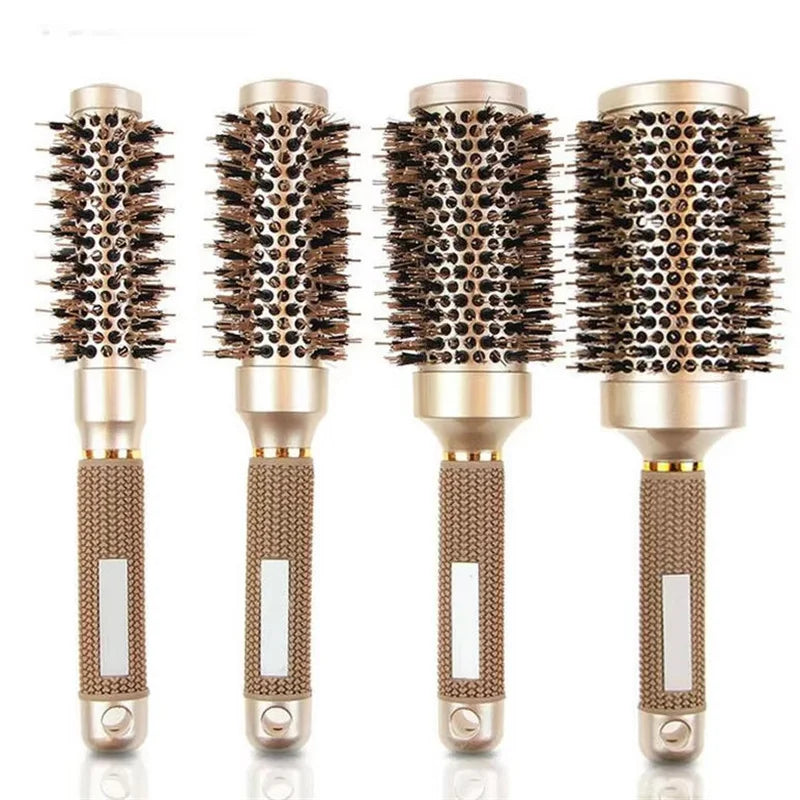 Professional 4PCS Round Hair Brush Hairdressing Curling Hair Brushes Ceramic Barrel Comb For Blow Dry Salon Styling Tools
