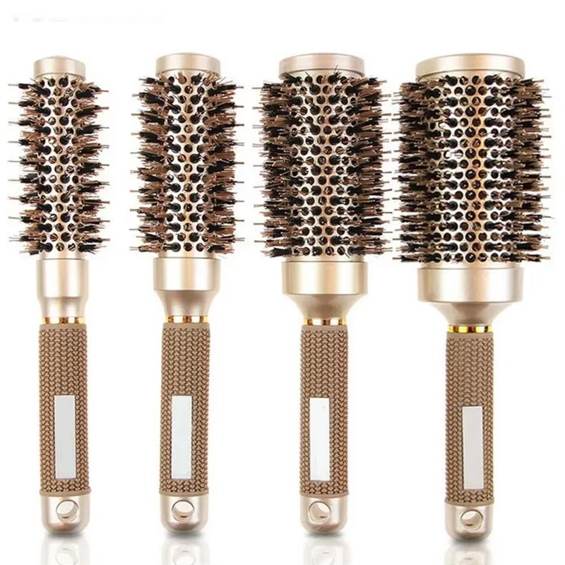Professional 4PCS Round Hair Brush Hairdressing Curling Hair Brushes Ceramic Barrel Comb For Blow Dry Salon Styling Tools