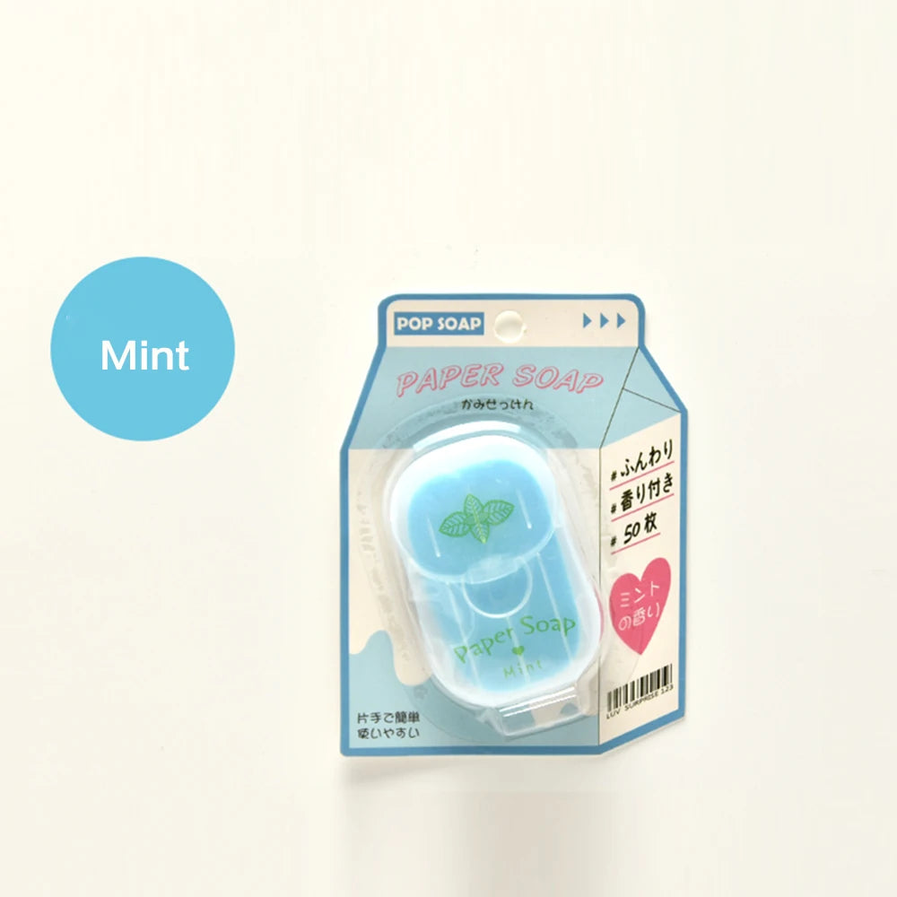 Portable Hand Soap Sheets for Travel | Dissolving Cleanser Wipes | Alcohol-Free | On-the-Go 50 Sheets/Box