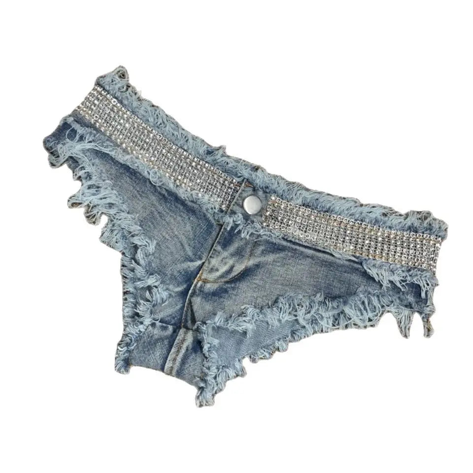 2026 New Women's Sexy Ultra Short Denim Jeans Low Waist Cowboy Shorts Pole Dance
