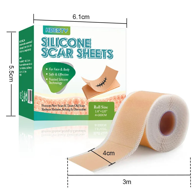 4*150/300 Cm Invisible Silicone Scar Patch1roll Self-Adhesive Tape Skin Care Waterproof Beauty Sticker Reusable Effective Patch