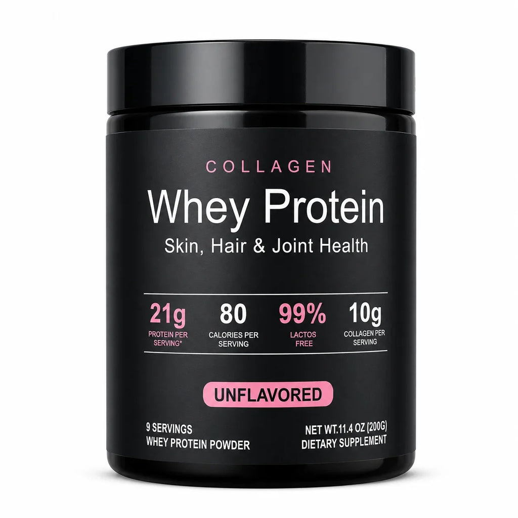 Whey Protein Powder Unflavored Muscle Recovery Joint Health Skin Hydration Grass-Fed Collagen Daily Nutrition Support