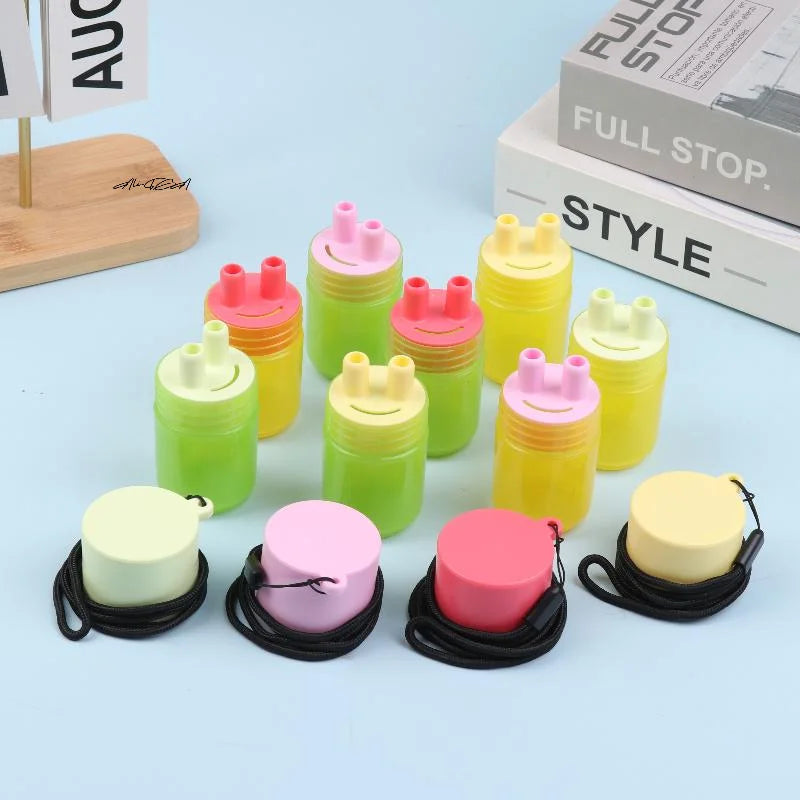 Portable Reusable Herbal Inhalant Nasal Suction Cap Bottle Accessory with Two Nostrils Sticks Inhaler Tubes for Aromatherapy