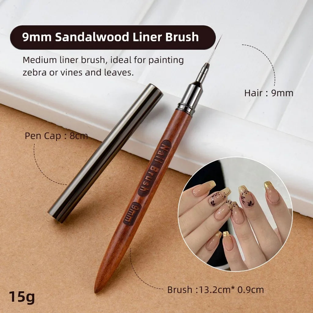 Nail Art Line Brush Set, 5-Piece Outline Brushes, Art Design Brushes for Long Lines and Detailed Painting, Sizes 6/9/12/15/18mm