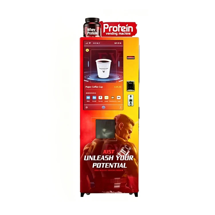 Protein Shake Vending Machine Fully Automatic Powder Mixing System Smart Screen Commercial Dispenser Self-Service Gym