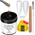 PUENTE 4Pcs/set 100g Big Volume Creamy Extension Nail Gel Clear White Pink Colors Building Gel Soak Off UV Nail Art Varnish Kit