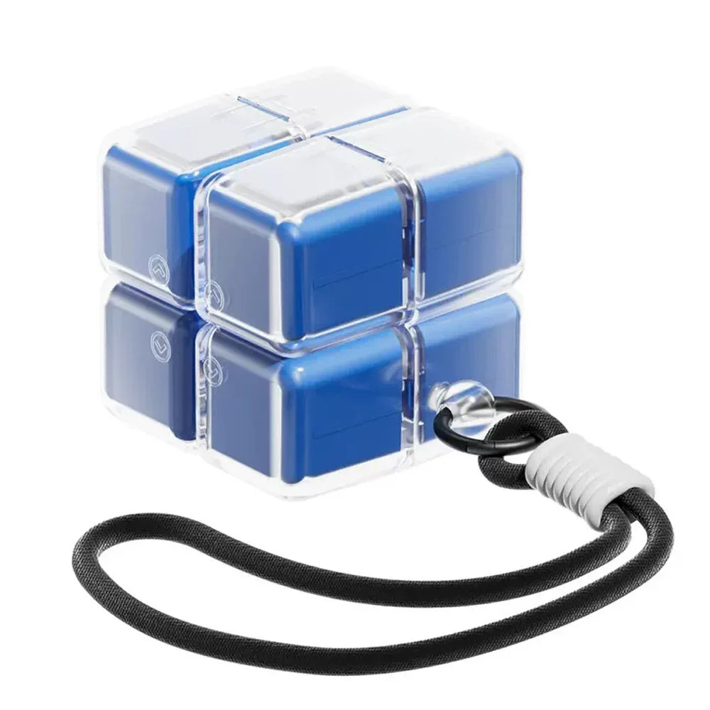 1PC Creative Magic Cube 8-Grid Medicine Storage Box, Sealed Moistureproof with Hanging Rope Travel Essential