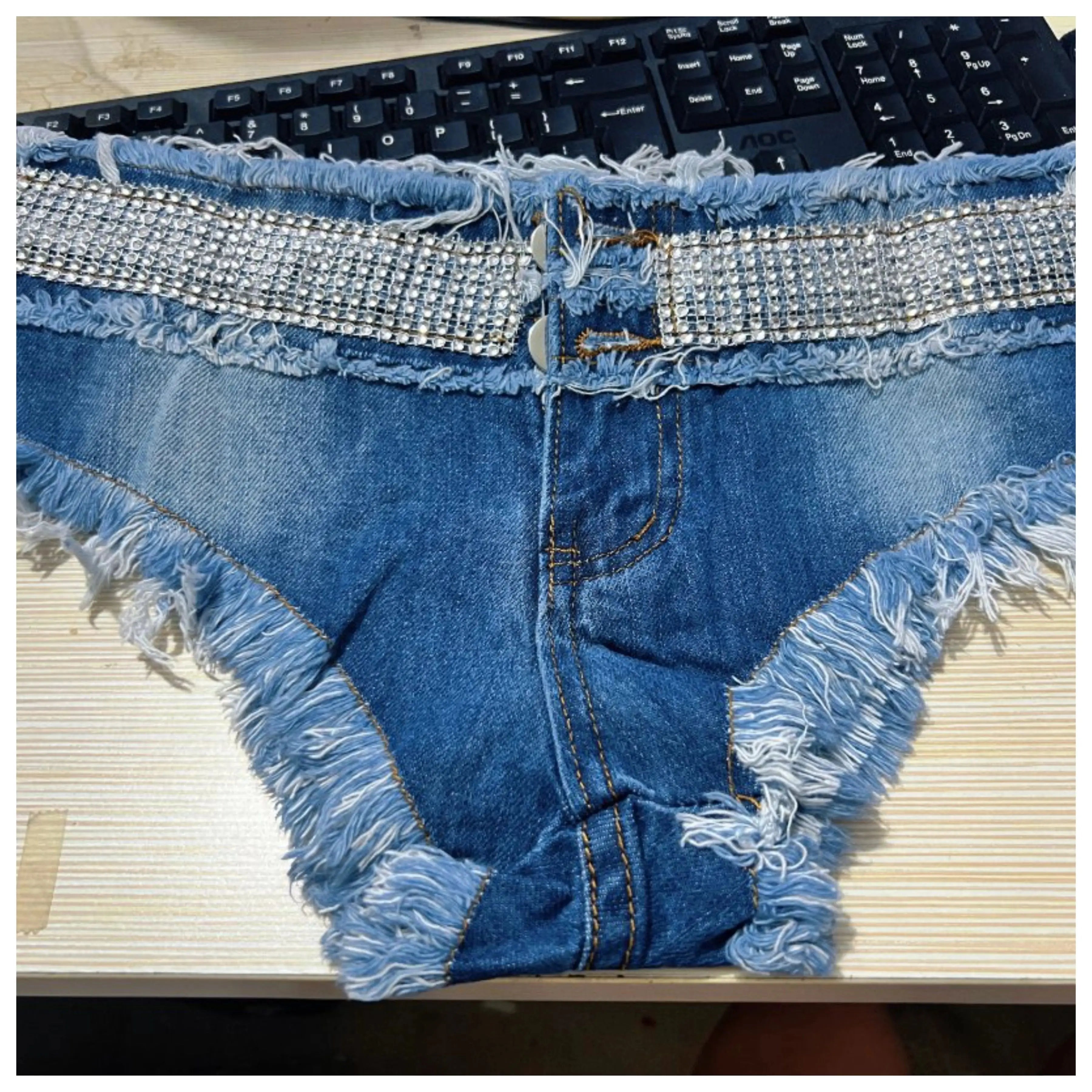 2026 New Women's Sexy Ultra Short Denim Jeans Low Waist Cowboy Shorts Pole Dance