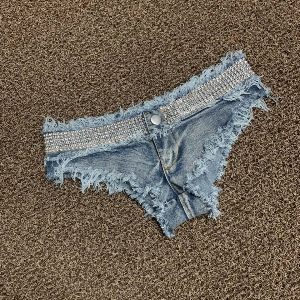 2026 New Women's Sexy Ultra Short Denim Jeans Low Waist Cowboy Shorts Pole Dance