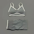 HISTELLO 2 Piece Gym Set Women Seamless Sports Clothes Tummy Control Gym Shorts High Support Yoga Bra Top Pilates Fitness Sets