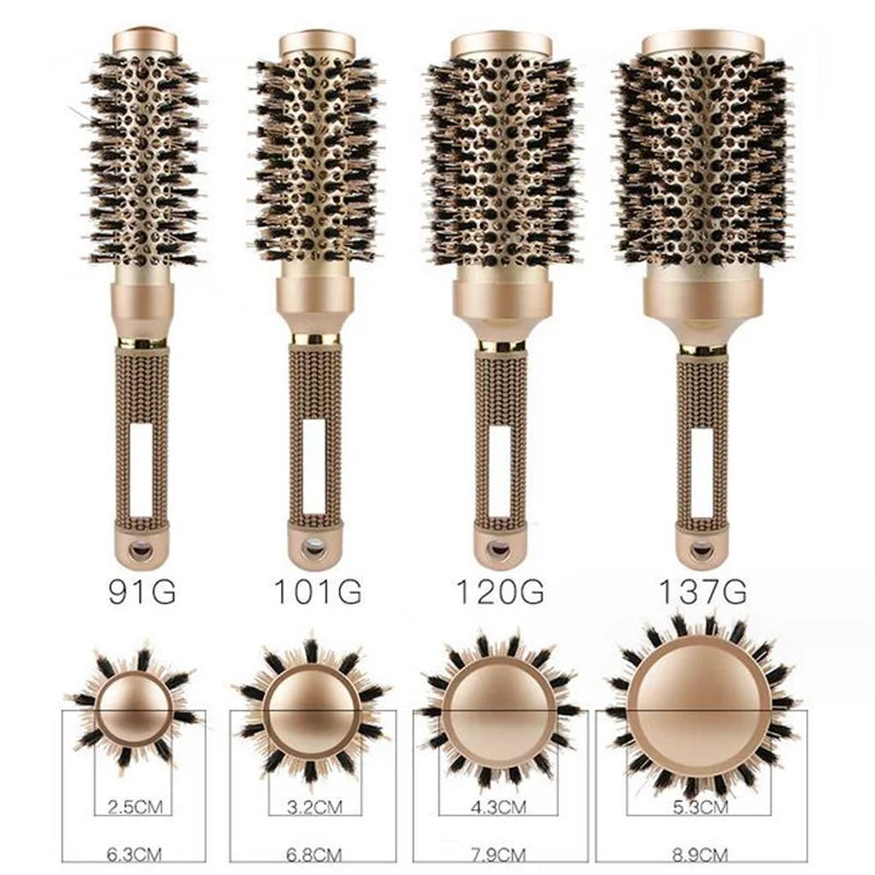 Professional 4PCS Round Hair Brush Hairdressing Curling Hair Brushes Ceramic Barrel Comb For Blow Dry Salon Styling Tools