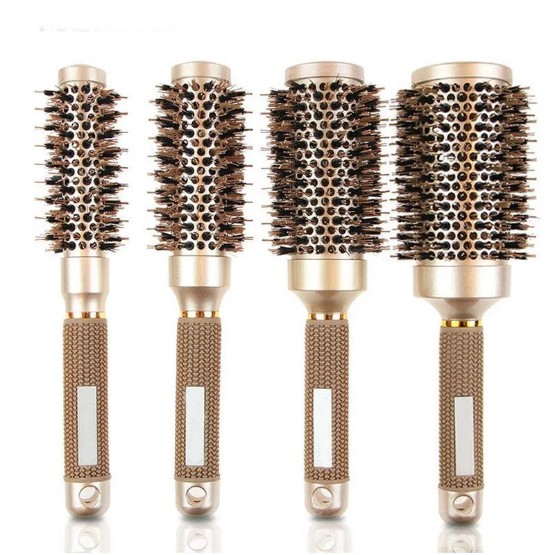 Professional 4PCS Round Hair Brush Hairdressing Curling Hair Brushes Ceramic Barrel Comb For Blow Dry Salon Styling Tools