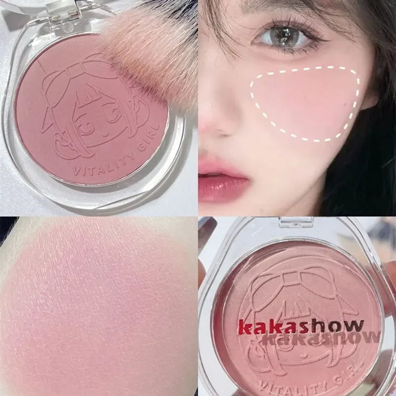 Dual Gradient Blush Highlights Natural Nude Makeup Brightening Cheek Purple Blue Female Niche Brand 2024 New Makeup Cosmetics