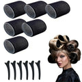 12pcs Ladies Hair Accessories Set (6pc Curling Irons + 6pc Clips) Black Family Hair Curling Tool for Styling Bangs And Daily Out